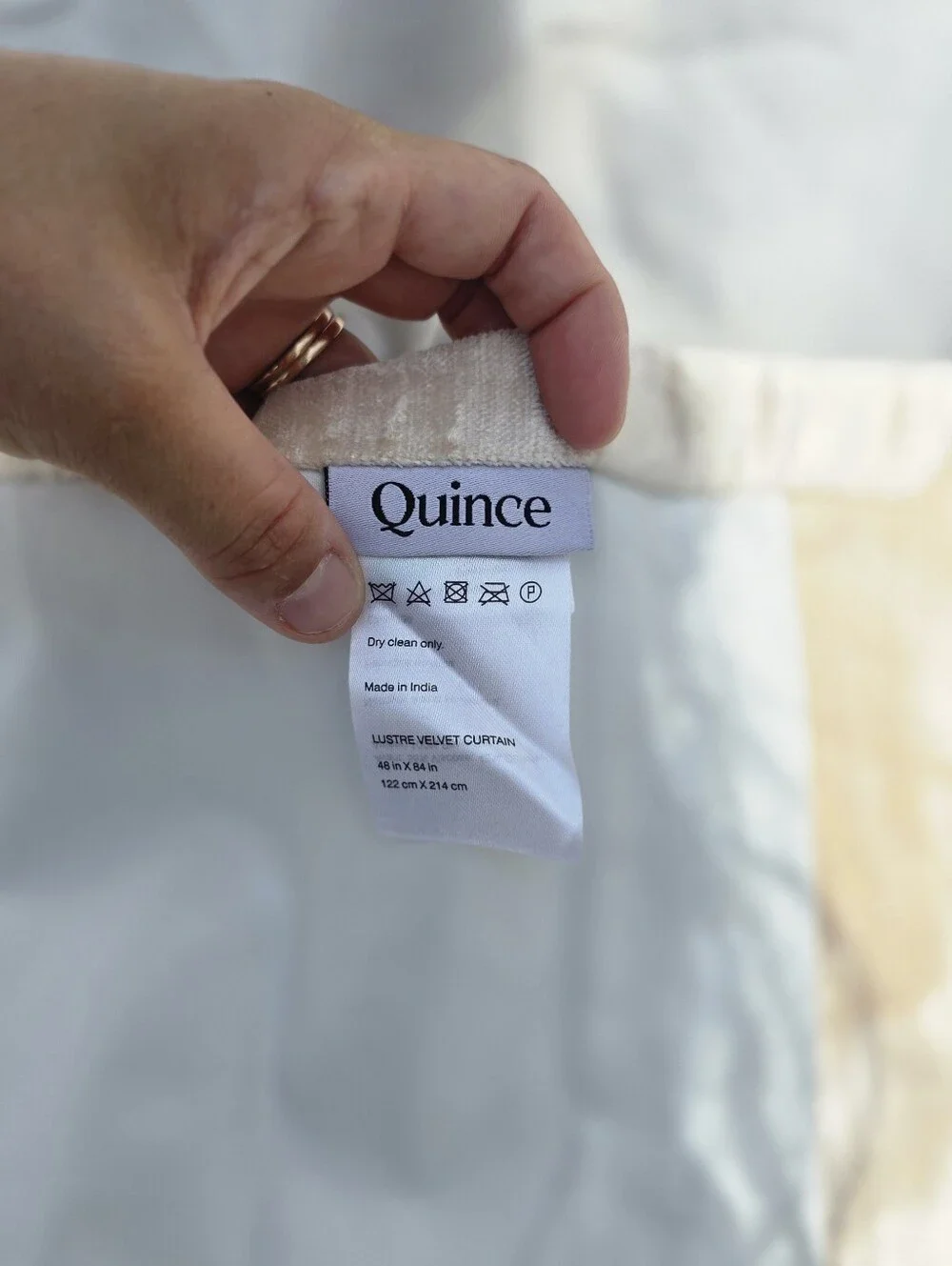New! Quince Luster Velvet Champagne Curtains, 48